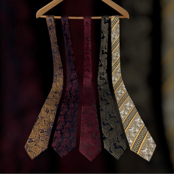 🛍️SALE🛍️ Vintage Paisley-Print Jacquard Woven Neck Ties (Set of 5) - Picture 3 of 11